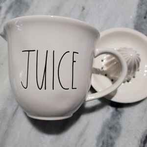 Rae Dunn Cream Ceramic Artisan Pitcher with Juicer